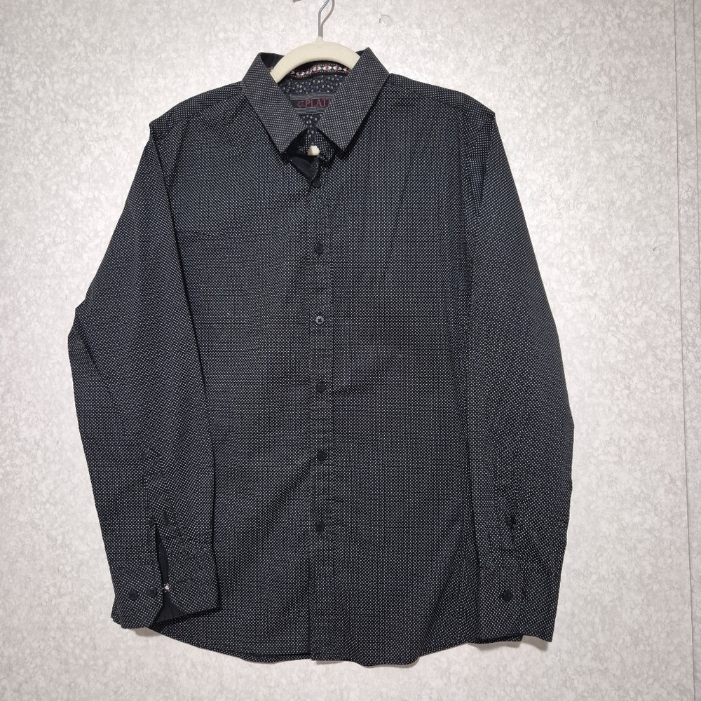 PLATINI Men's Black Patterned Shirt...SIZE:L